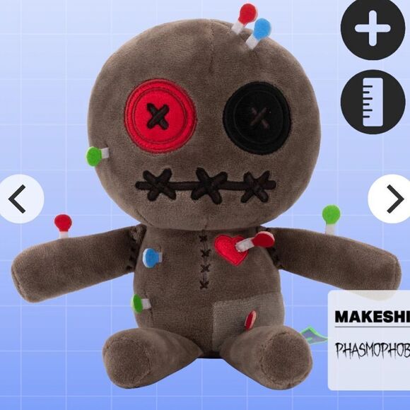 Makeship Cursed Voodoo Doll Plushie Brown NWT in packaging - Picture 2 of 11
